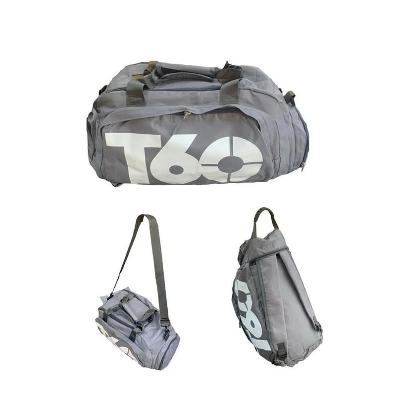 T60 Bolsa Academia Transversal Com Compartimentos Top D Luxo Cor Cinza Cor Da Correia De Ombro Cinza Desenho Do Tecido Liso