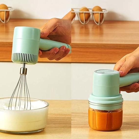 Mini Batedeira Elétrica Recarregável Portátil Triturador de Alimentos Mixer de Mão Misturador com Fuê