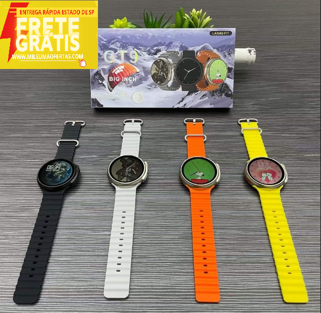 Nova Tela Redonda GT9 Ultra Sports Smartwatch Multifuncional Com 1,52 Telas Carregamento Sem Fio E NFC Bluetooth Informação De Chamada