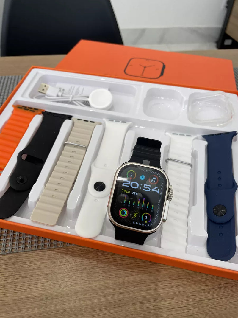 Smartwatch Ultra 9 S100 7 Pulseiras 1 Brinde Case Proteção