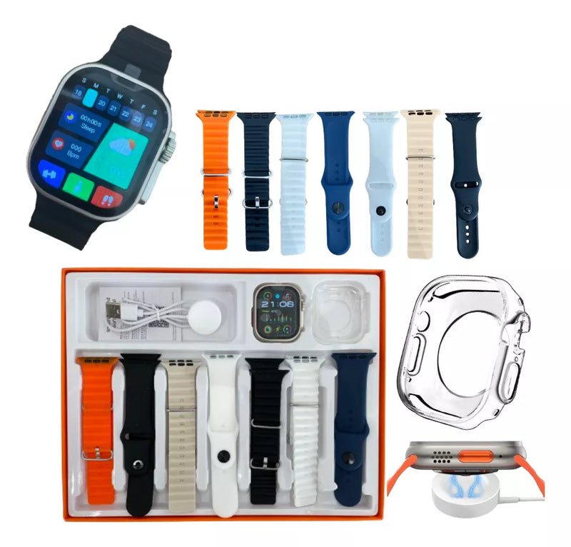 Smartwatch Ultra 9 S100 7 Pulseiras 1 Brinde Case Proteção