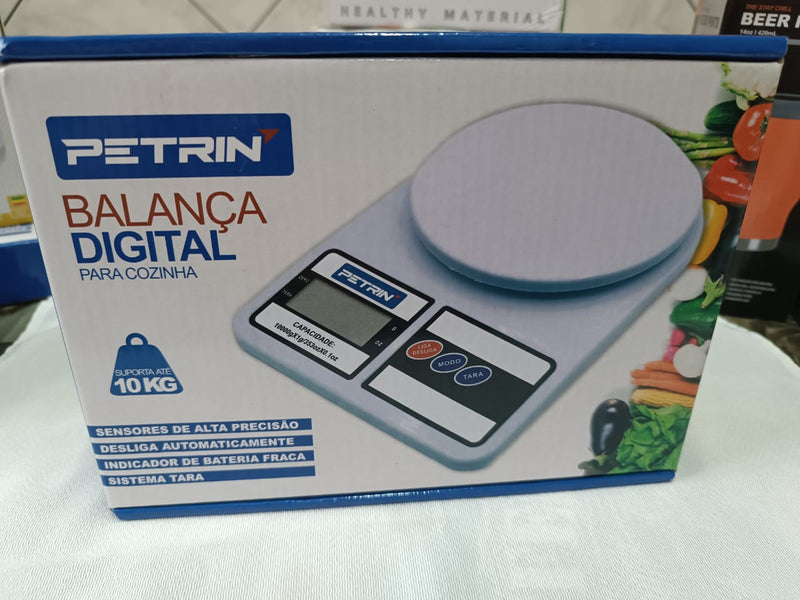 Balança Digital Cozinha Alta Precisão Pesa Até 10kg Petrin