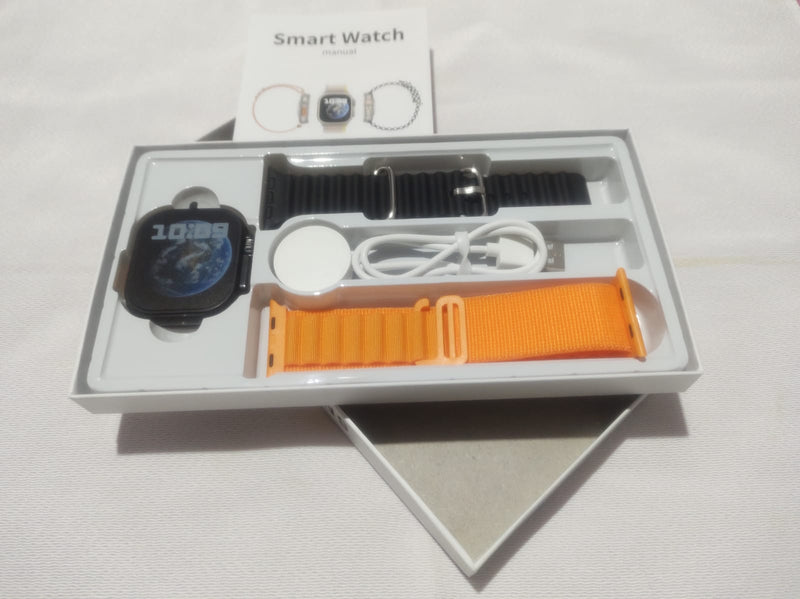 Relógio Smart Watch 9 Ultra 2 + Pulseira Ocean Laranja 49mm