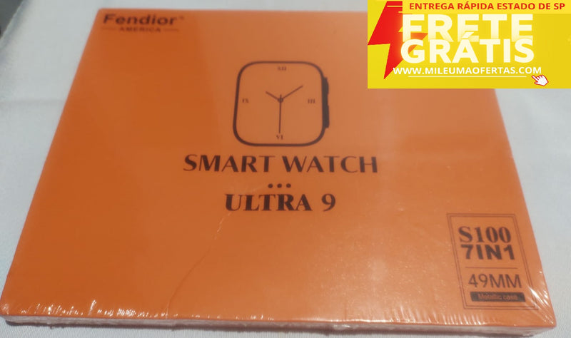 Smartwatch Ultra 9 S100 7 Pulseiras 1 Brinde Case Proteção