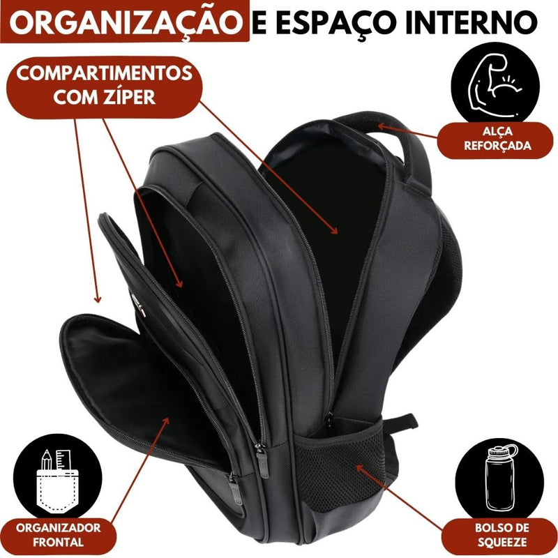 Mochila Bolsa Reforçada Notebook Resistente Trabalho Faculdade