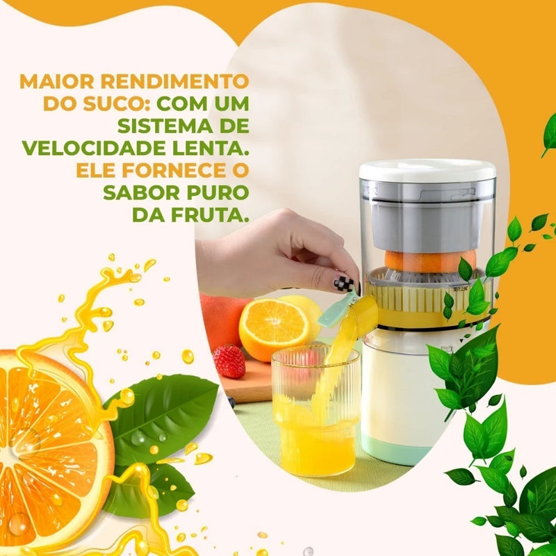 Espremedor Elétrico Laranja Limão Frutas P/ Fazer Sucos Recarregável