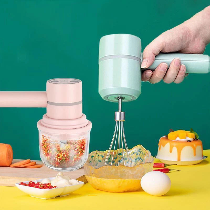 Mini Batedeira Elétrica Recarregável Portátil Triturador de Alimentos Mixer de Mão Misturador com Fuê