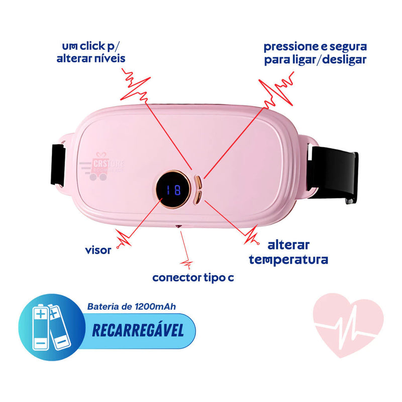 Cinto Quente Inteligente - Tratamento Dor Cólica Menstrual